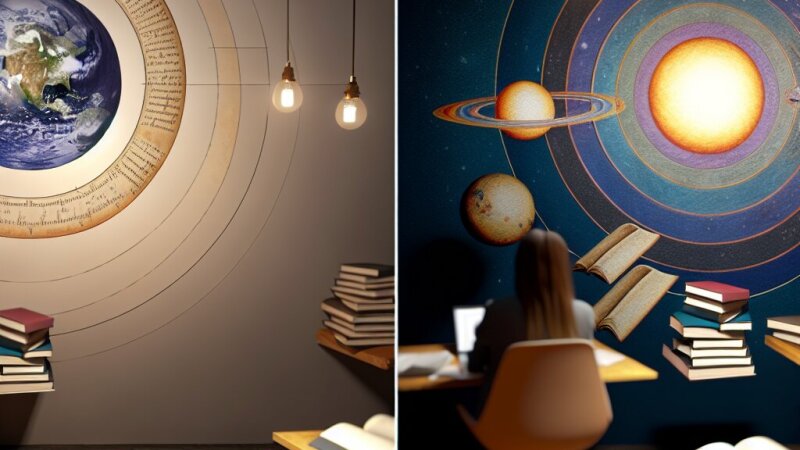 De overgang van geocentrisch naar heliocentrisch wereldbeeld uitgelegd