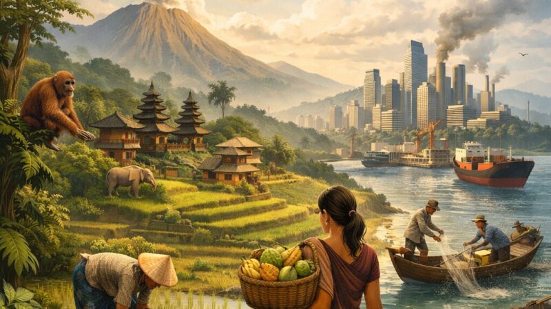 De Samenhang tussen Natuur, Bevolking en Economie in Indonesië